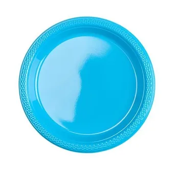 

Pack of 10 Peq plastic blue Caribbean TOP dishes for birthday party decoration, anniversaries, children first birthday boy
