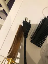 Peine caliente alisador de pelo, rizador de pelo eléctrico de aleación de titanio, cepillo rizador de pelo, respetuoso con el medio ambiente