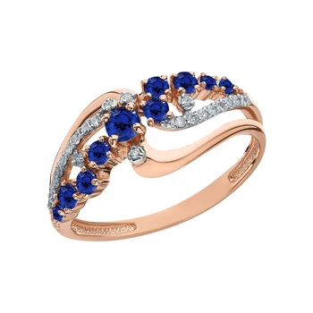 

Gold ring with sapphires and diamonds sunlight sample 585