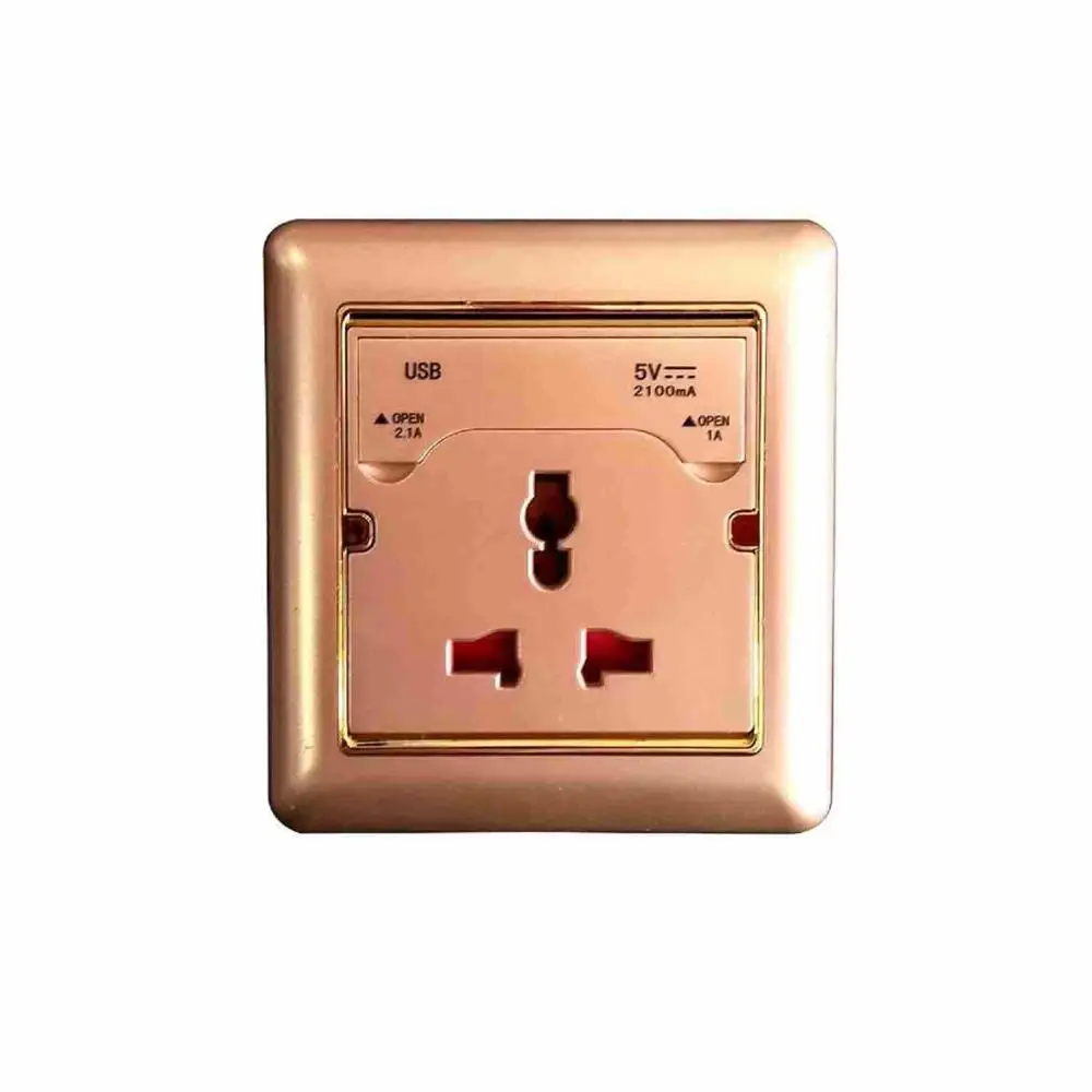 Wall socket with USB port