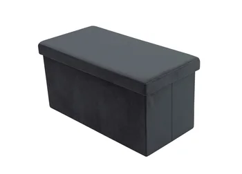 

Ottoman Ruben box padded folding pattern black color