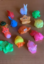 Bathing-Toy Float Swimming-Water-Toys Squeeze Animals Soft-Rubber Colorful Baby Sound-Squeaky
