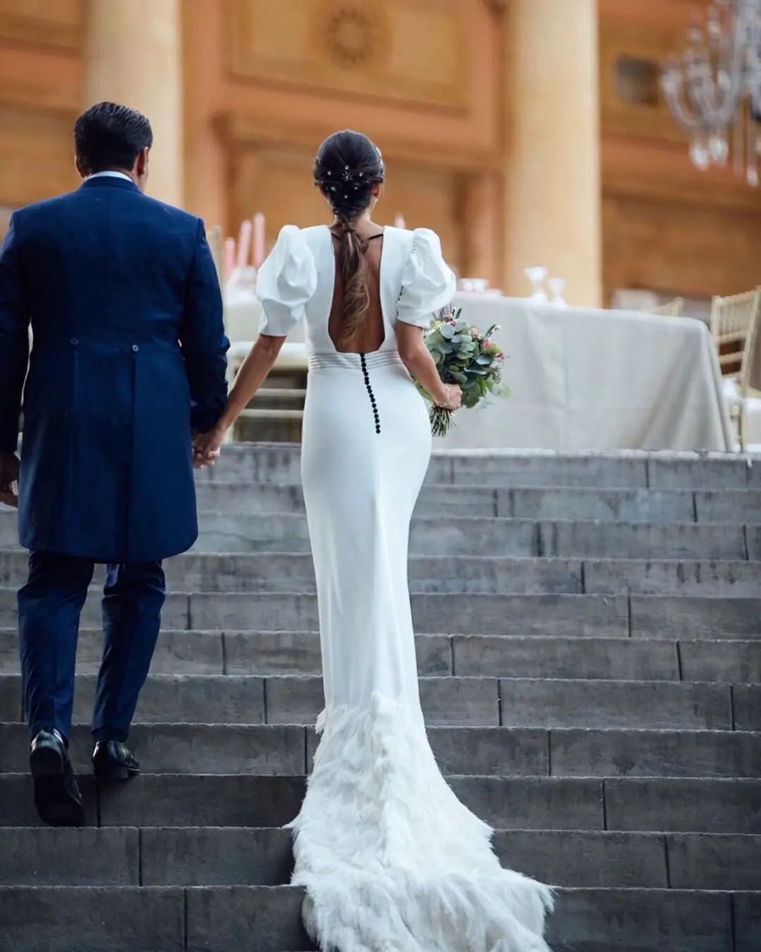 Белое свадебное платье русалки с короткими рукавами Vestidos De Novia с кисточками, сексуальное платье с открытой спиной размера плюс, женские свадебные платья на заказ