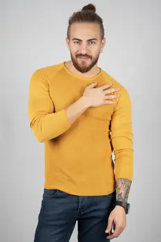 

DeepSEA Ochre Bicycle Neck Slim Knitwear Sweater 2002437