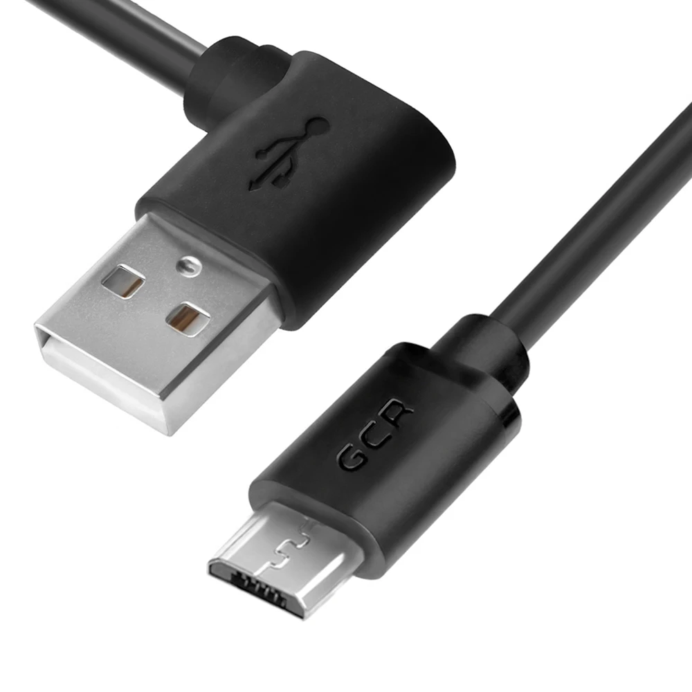 Black GCR кабель шнур микро юсб угловой micro USB зарядка синхронизация смартфон планшет - Цвет: Black