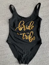Bride Tribe-Bañador estampado de una pieza para mujer, traje de baño con forro para mujer, Bikini con espalda descubierta para fiesta de boda, ropa de playa