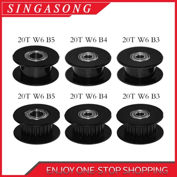 

GT2 Idler Timing Pulley 16/20 Tooth Wheel Bore 3/5mm Aluminium Gear Teeth Width 6mm 3D Printers Parts For Reprap Part