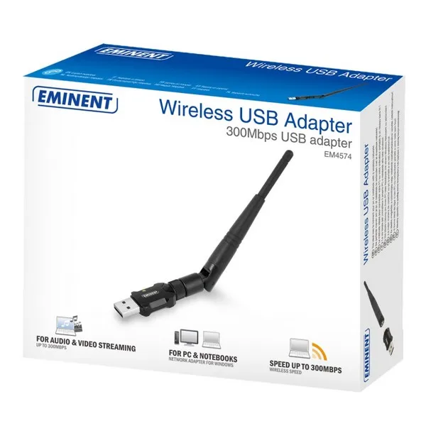 Сетевая карта Wi-Fi EM4574 2,4 ГГц 300 Мбит/с черный