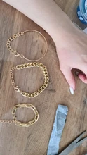 VKME-Conjunto de pulseras de cadena cubana Punk para mujer, brazaletes con abalorios de Color dorado grueso, estilo bohemio, Miami, 4 Uds.
