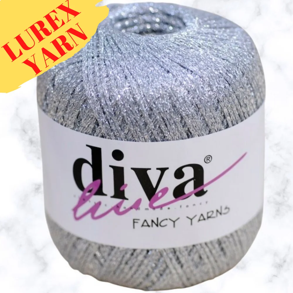 Fio Lurex - 160 Metros 25g 23 Opções de Cores Glitter Têxtil para Casa Materiais Acessórios Cardigans Botinhas Xale Vestido Lenço Boina Saia