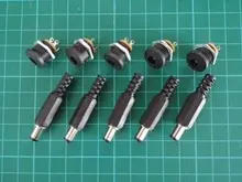Female Jack Connector Plugs Screw-Nut Panel-Mount Power-Socket Plastic DC022 10PCS 5pairs
