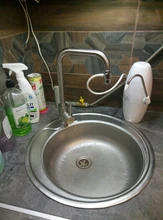 Leeme-grifo de acero inoxidable con un solo Mango para la cocina, rociador de un solo orificio, cepillado, L74998A-4 3