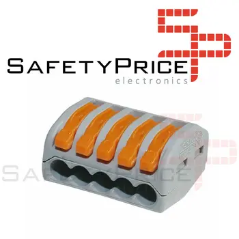 

2x quick connector 5 terminals 32A 4mm 4000v 250v pins lever wago pct-215 SP