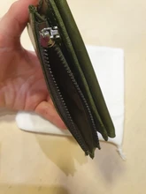 Póngase en contacto con 100% Cartera de cuero genuino de las mujeres bolso estilo Mini Clutch para damas pequeña moneda monedero Tarjeta de moda carteras titular Rfid Cartera