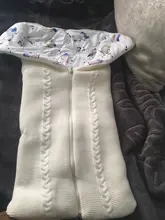 Saco de dormir para bebé, saco de dormir para cochecito de bebé, sólido, grueso, cálido, envolvente para recién nacido, manta de punto de 75x35cm