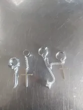 Pendientes de acero inoxidable para hombres y mujeres, aretes falsos, Punk, negros, sin perforación, estilo gótico, Hip Hop