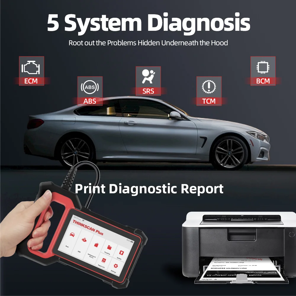 THINKCAR ThinkScan Plus S4 S5 S6 OBD2 skaner profesjonalny narzędzie diagnostyczne do samochodów diagnostyka czytnika kodów samochodowych 28 resetuje skanowanie