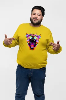 

Angemiel Wear Open Mouth Tiger Yellow Men 'S Sweatshirt