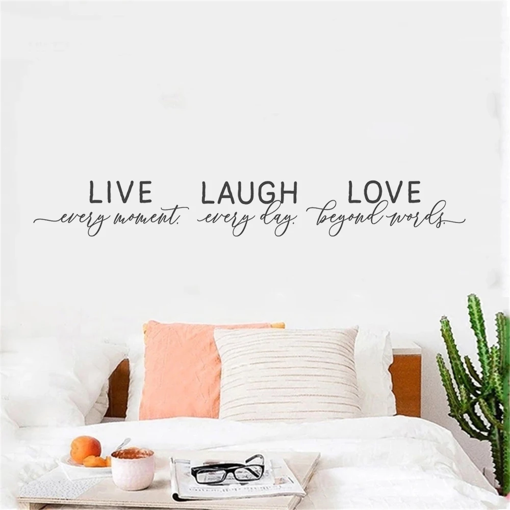 

Live Laugh Love Quotes Wall Decals For Kids Bedroom Livingroom Decoration Murals Removable Vinyl Stickers Poster HJ0895