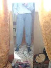 QWEEK-pantalones de chándal para correr para mujer, de cintura alta holgado Pantalón deportivo, informal, de talla grande