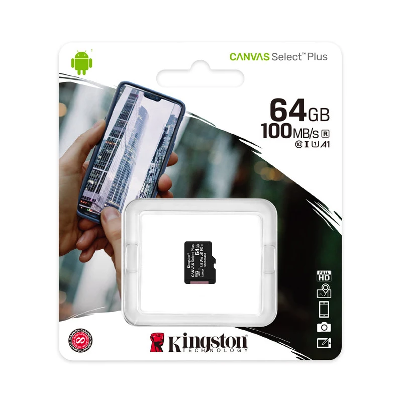 Карта памяти micro SDXC 64Gb Kingston Canvas Select Plus UHS-I U1 A1 (100/10 Mb/s) | Компьютеры и офис