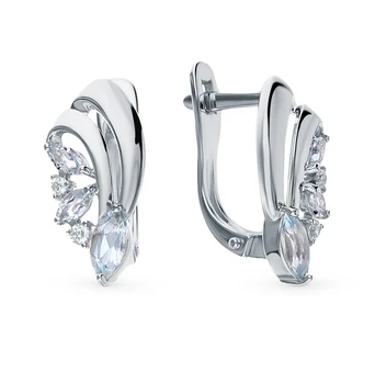 

Silver earrings with Topaz and cubic zirconia sunlight