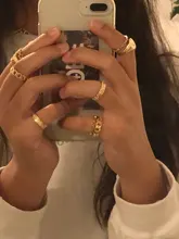 DIEZI-Conjunto de anillos para articulaciones estilo Hip Hop para mujeres y niñas, sortijas bohemias, Color dorado, Estilo Vintage