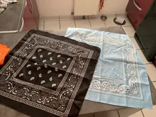 Pañuelo de estilo Hip Hop Unisex, bufandas estampadas cuadradas para la cabeza, bufanda negra de Cachemira para el cuello, gorros deportivos para la muñeca