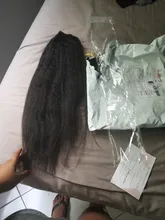 Racily Hair-coletero brasileño Afro rizado, cola de caballo recta, Remy, envoltura con cordón, extensiones de cabello humano ombré
