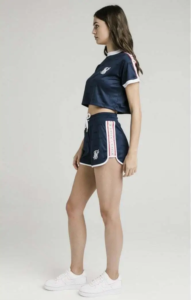 SikSilk женские короткие шелковые шорты для спортзала-темно-синий