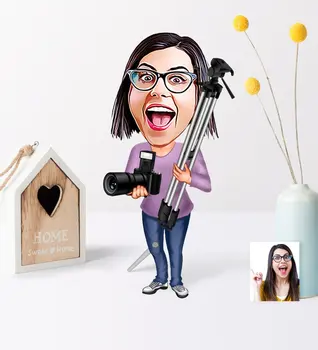 

Personalized Women 'S Professional Photographer Cartoon Wooden Trinket-1 Photo Picture Funny Fun Memories Name Lettering Souvenir Gift