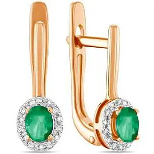 

Lucas gold emerald diamond earrings in red gold