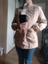 Doble capa Mujer cazadora 2021 nueva primavera otoño abrigo de moda de talla grande 3XL Stand-up Collar chaqueta forro 692