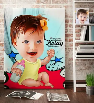 

Personalized Baby Girl Cartoon Canvas Table (70x100 cm.) 1