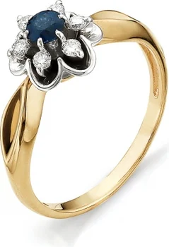 

Alcor ring flower with diamonds, Sapphire Red Gold