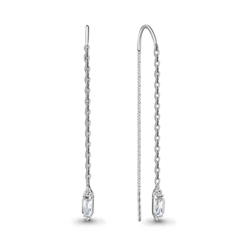 

Aquamarine earrings with cubic zirconia, 925 sterling silver