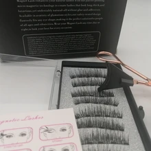 Pestañas postizas magnéticas 3D, 5 imanes, 8 Uds., duraderas, hechas a mano, de visón Artificial Natural, con pinzas