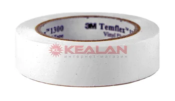 

3M temflex 1300 insulating tape white PVC, 0,13mm, 15mm, 10 m.