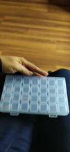 Mordoa-caja de almacenamiento de cuentas de plástico transparente con 28 ranuras, caja organizadora para herramientas de manicura de decoración de uñas, expositor de joyería