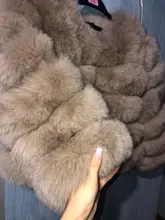 Maomaokong-Chaleco de piel de zorro Real Natural para mujer, 50CM, chaleco de piel de invierno, chaqueta, prendas de vestir a la moda silm, Chaleco de piel de zorro Real
