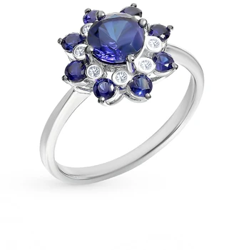 

Gold ring with sapphires and diamonds sunlight sample 585