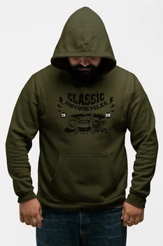 

Angemiel Wear Motorcycles Green Men 'S Hooded Sweatshirt