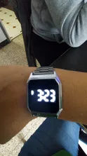 Las mujeres relojes de moda de lujo LED Digital Reloj para mujeres acero cuadrado completamente táctil Reloj de pulsera deportivo damas Reloj de Mujer
