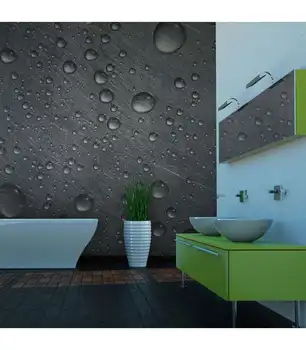 

Photo mural-a steel surface with water drops