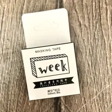 15mm * 7m Serie de viajes Washi Tape de papel de 15mm red Número de semana Memo papelería decorativa cinta adhesiva de la semana de La etiqueta engomada