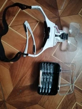 Gafas de aumento con luz LED y soporte para la cabeza, lupa de lectura manos libres para joyería, lupa artesanal