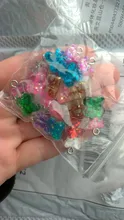 50 Uds cristal caramelos oso colgante encantos para collar pulsera pendientes joyería hallazgos para hacer bricolaje osos regalo de Navidad 11*22mm
