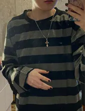 Harajuku-Camiseta de gran tamaño a rayas de calle, ropa de manga larga de estilo vintage que combina con todo, Unisex, ropa informal japonesa