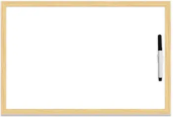 

Whiteboard with Natural Wood Frame Whiteboard, Planner, Reminder for School, Home and Office