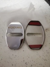 LQY 4pcs Car Door Lock Buckle cover car sticker car accessories For Octavia FABIA KAMIQ